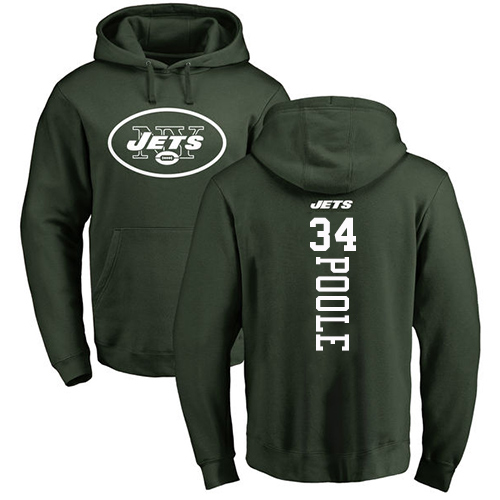 New York Jets Men Green Brian Poole Backer NFL Football 34 Pullover Hoodie Sweatshirts